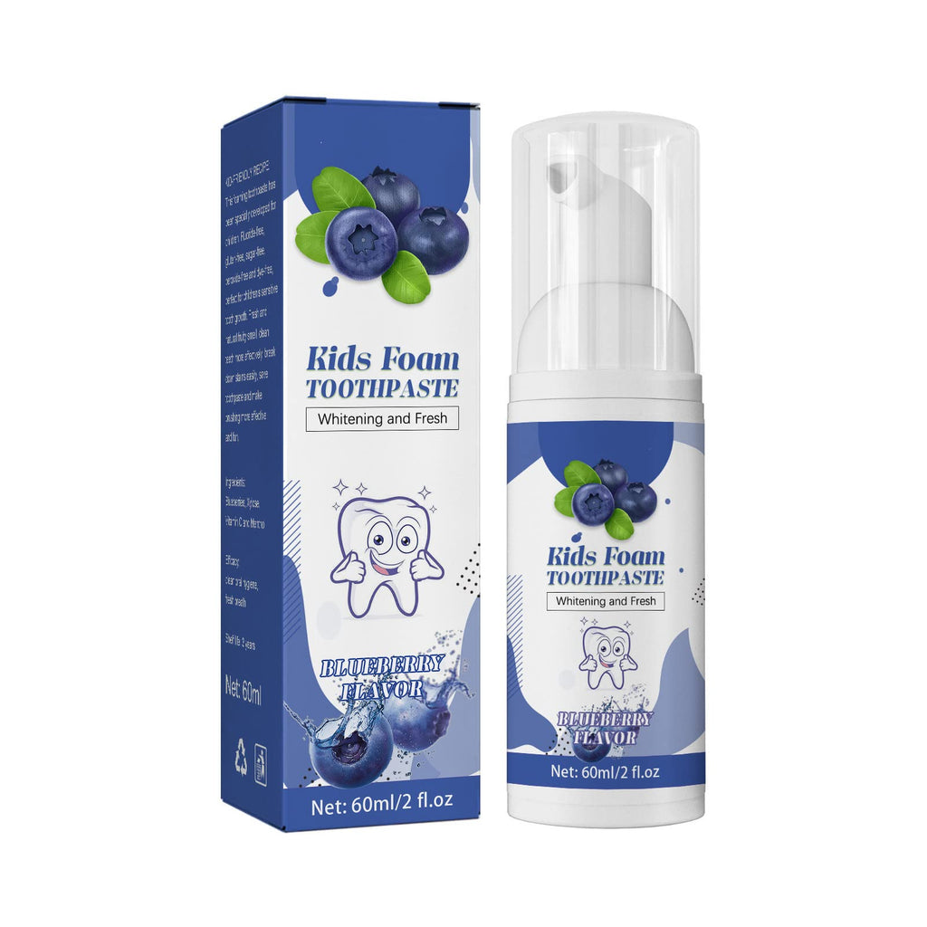 [Australia] - Foam Toothpaste Kids, Whitening Foam Toothpaste Toddler Toothpaste Mouthwash for Toddler, Kids and Children’s Teeth Cleaning for U Shaped & Electric Toothbrush Ages 3 and Up (Blueberry) 