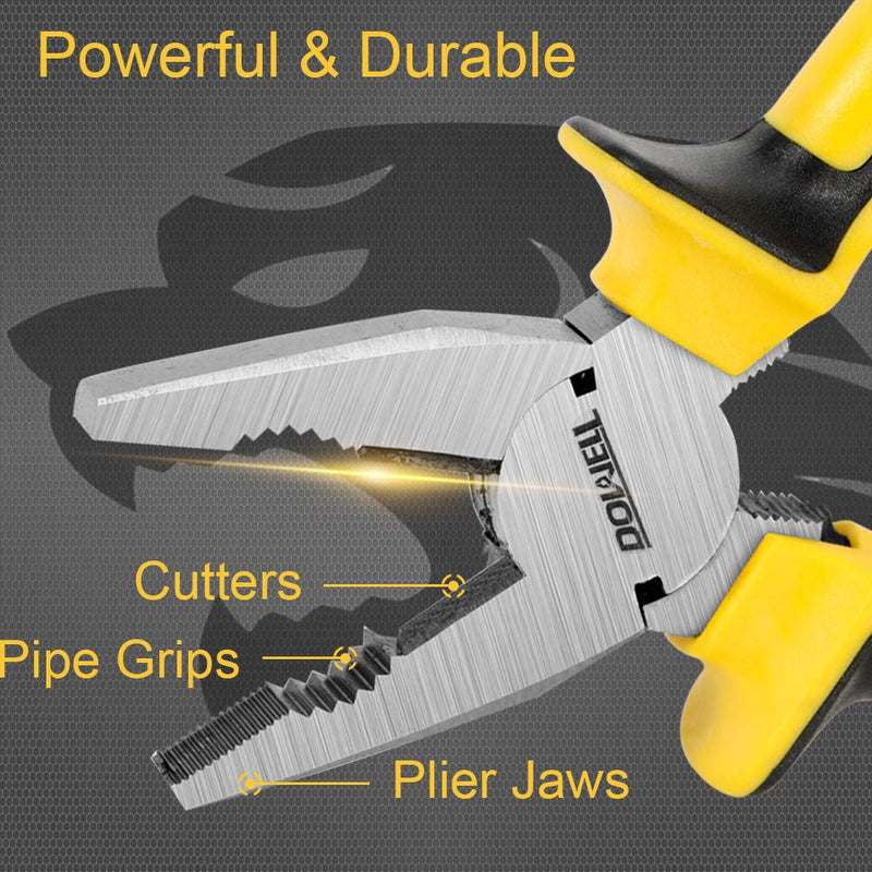 [Australia] - DOWELL Lineman's Pliers Combination Pliers with Cutter 6 Inch Heavy Duty Nickel Chromium Steel Construction And Professional Handle 6" Lineman's Pliers 