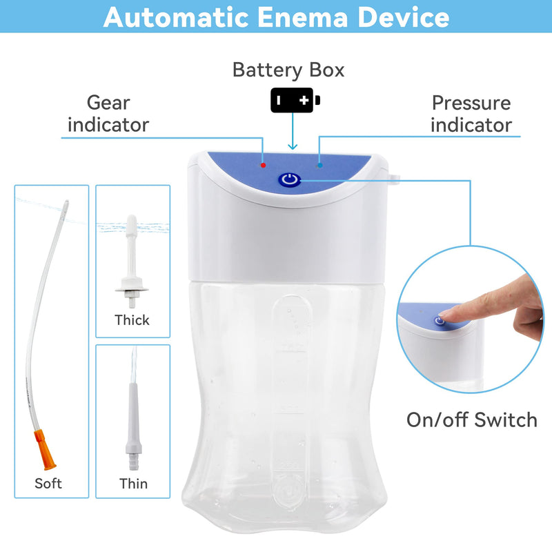 [Australia] - TopQuaFocus Electric Enema Kit for Men Women Colon Cleansing Energy Efficient Automatic Clear Enema Bucket Anal Douche Men Colonic Cleanser 1QT Auto Coffee Enema Bucket with 3.9FT Hose 