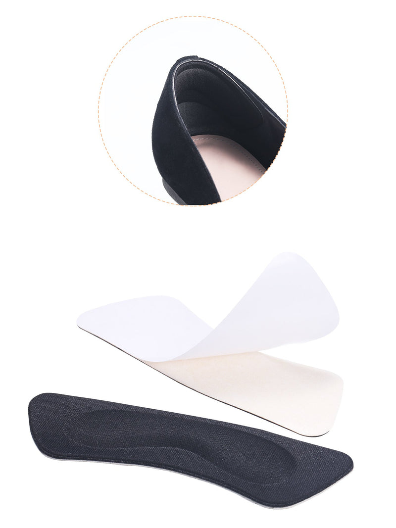 [Australia] - Hotop 6 Pairs Heel Cushion Pads Heel Shoe Grips Liner Self-Adhesive Shoe Insoles Foot Care Protector (Black) Black 