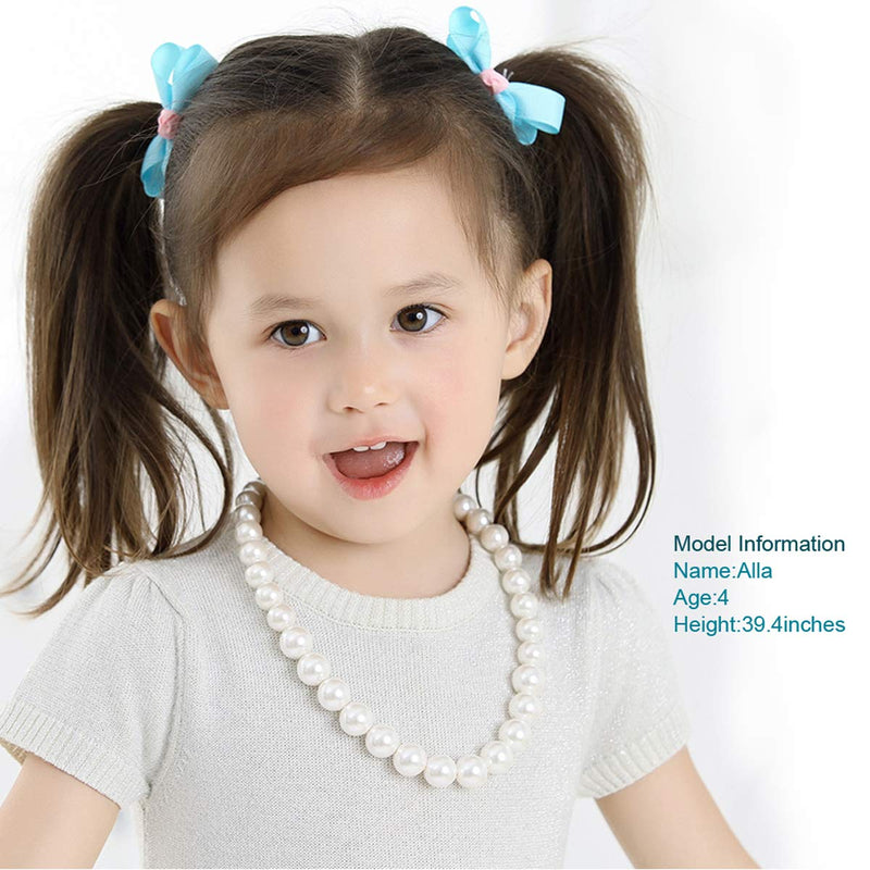 [Australia] - WELLKAGE Kids Pearl Necklace for Girls (White) Ecofriendly Synthetic-resin 