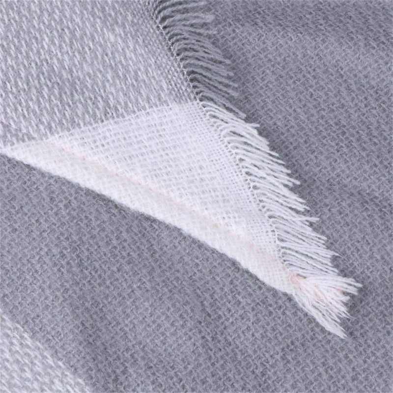[Australia] - Dancila XXL Women's Scarf Plaid Oversized Square Blanket Scarf Autumn Scarf Winter Scarf Plaid Tartan Stripe Plaid Pattern Oversized Fringe Poncho Pink Gray 