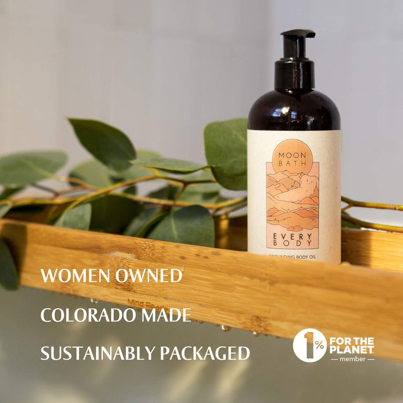 [Australia] - EVERY BODY Grounding Body Oil | Sunflower, Jojoba, Marula & Moringa Oils combined w/Sandalwood & Cypress to Calm, Nourish & Restore Skin. Organic & Clean Beauty. No Synthetic Fragrance, 12 oz. 