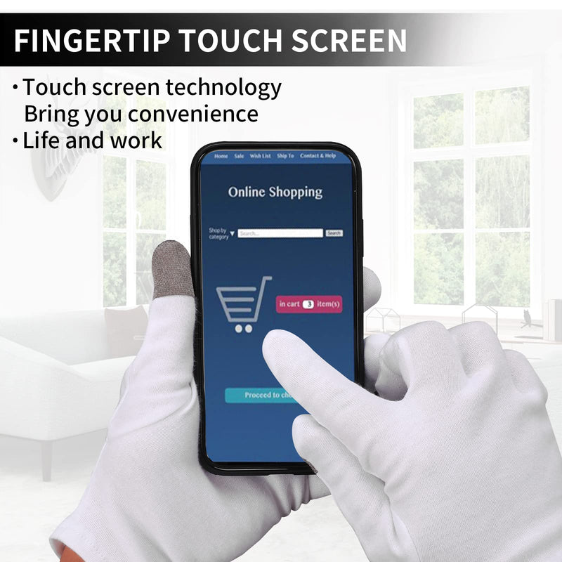 [Australia] - Sibba 2 Pairs Touch Screen Moisturizing Gloves White Cotton Moisturizing Gloves Overnight Bedtime Heal Eczema Sleeping Lotion Hand Spa Treatment Gloves Repair Rough Cracked Dry Chapped Hands Skin 