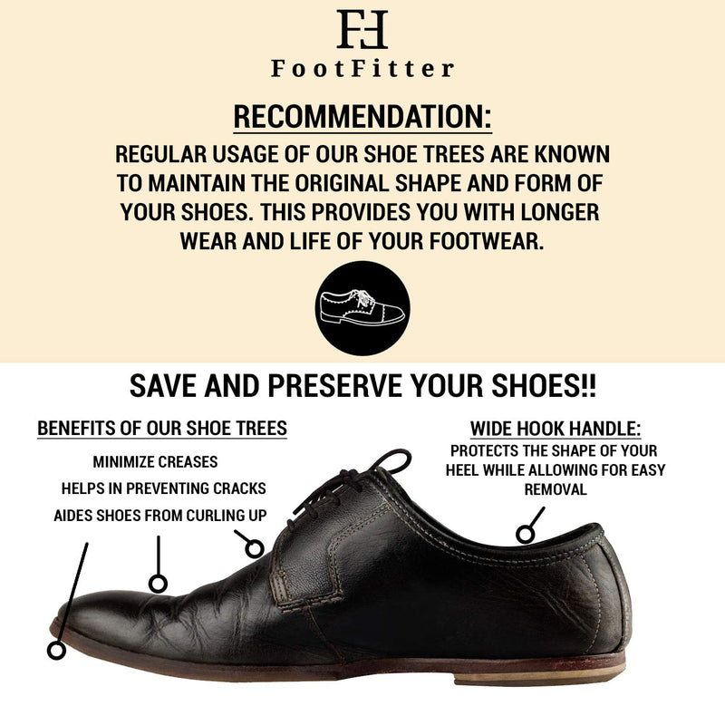 [Australia] - FootFitter Shoe Trees for Men, Best Adjustable Split Toe Aromatic Cedar Boot Tree, USA Grown Wood - SJ32 Small 6.5 - 8 