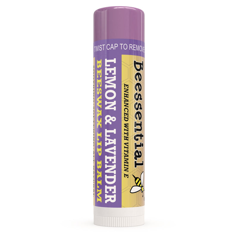 [Australia] - Beessential All Natural Lemon Lavender Lip Balm 2 pack - Voted Best for Dry and Chapped Lips – Great for Men, Women, and Children – Moisturizing Beeswax, Coconut, Shea and Cupuacu Butter 2 Count 