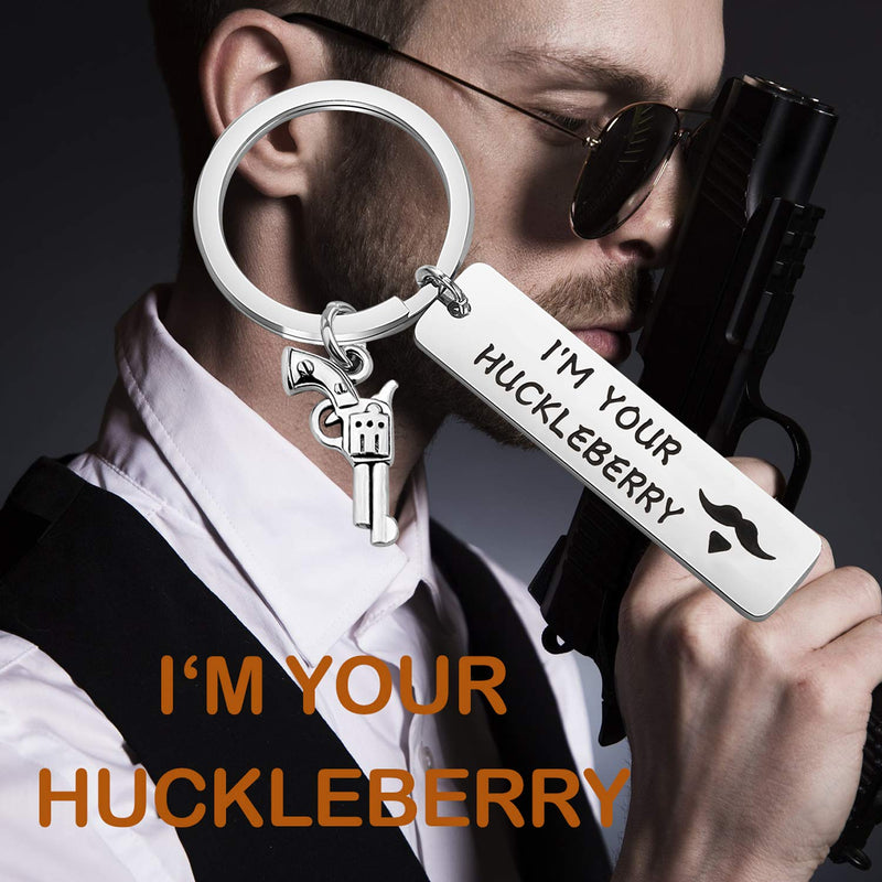 [Australia] - WUSUANED Tombstone Movie Quote Keychain I'm Your Huckleberry Western Movie Jewelry Gift for Movie Fan i'm your huckleberry keychain 