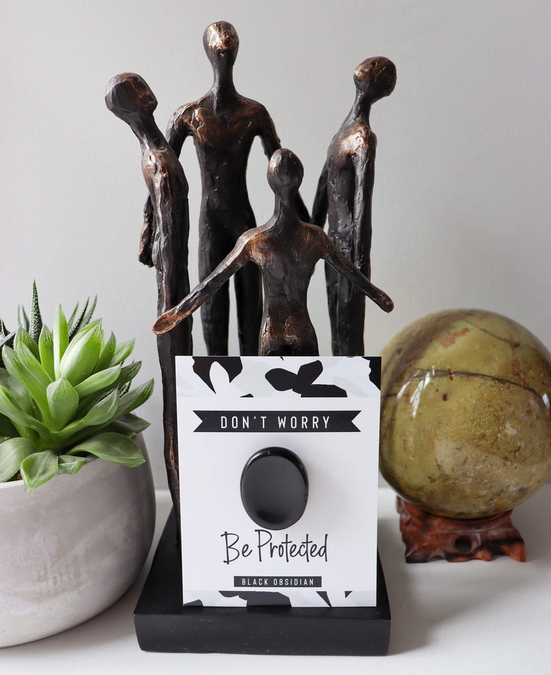 [Australia] - Black Obsidian Crystal Worry Thumb Thumb Stone Meditation Spiritual Stress Relief Gift Birthday Healing Energy Reiki Chakra Black Obsidian 