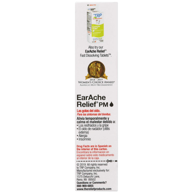 [Australia] - Earache Relief PM Ear Drops for Swimmer's Ear, Allergy Irritation and Pain Relief, by The Relief Products, Natural Homeopathic Ingredients, Nighttime Formula, (1) 1 