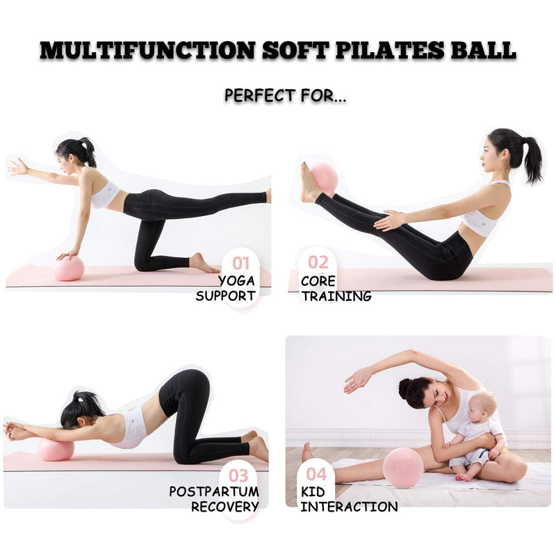 [Australia] - Yontree 2 Pack Soft Pilates Ball, 22-25cm Small Exercise Ball for Yoga, Pilates, Abdominal Workouts, Shoulder Therapy, Core Strengthening (Home & Gym & Office) 