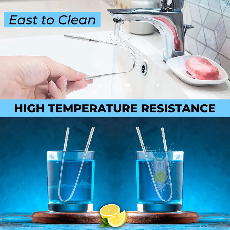 [Australia] - OCBA 2 Pack Tongue Scraper for Oral Health Natural Silver Tongue Cleaner Rustproof Use After Toothbrush for Fresh Breath Stainless Steel 