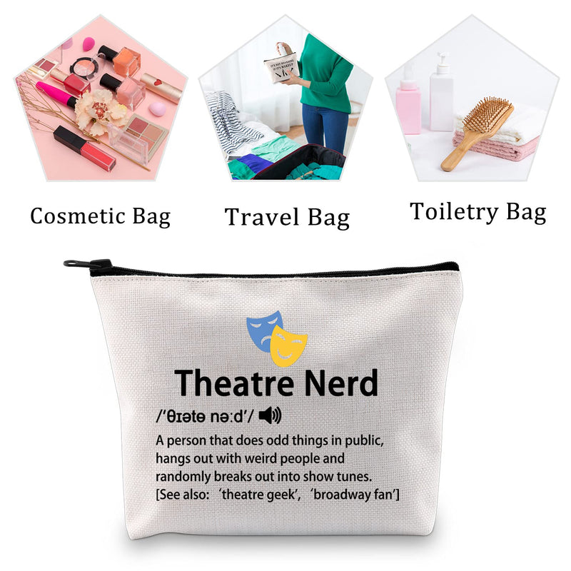 [Australia] - MYSOMY Theatre Gifts Theatre Nerd Makeup Bag Drama Gifts Broadway Musical Gifts Theatre Lover Gifts Theatre Geek Gifts (Theatre Nerd) 