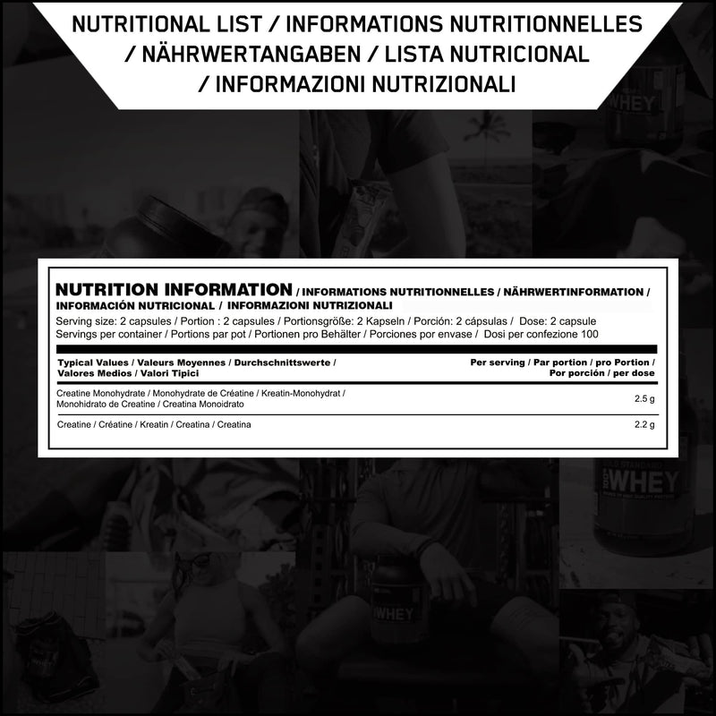 [Australia] - Optimum Nutrition Micronized Creatine Monohydrate Capsules, Keto Friendly, 2500mg, 200 Capsules (Packaging May Vary) 200 Count (Pack of 1) 