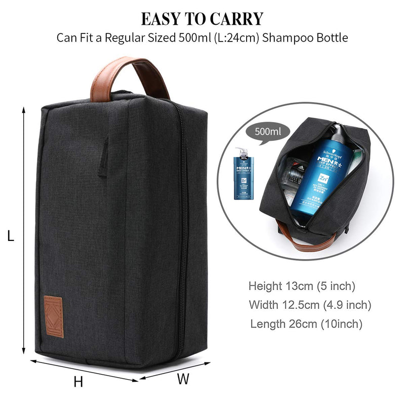 [Australia] - KK Water - Resistant Hanging Toiletry Travel Bag – Spacious Black Gym, Shaving, Make Up Bag for Men & Women 