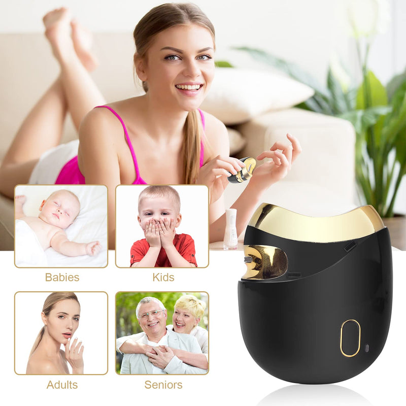 [Australia] - CAMOMACK Automatic Nail Clipper Electric Safe Nail Trimmer Manicure Thick Nails Cutter for The Adult Babies Finger Scissors Toe Pedicure, Black 