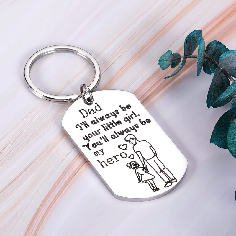 [Australia] - Father Daughter Gifts Daddy Keychain for Papa New Dads Stepdad Father in Law Mens Gifts Fathers Day Birthday Christmas Valentines Gifts for Dad from Daughters Kids Wife Keyring Presents Dad Gift Ideas 