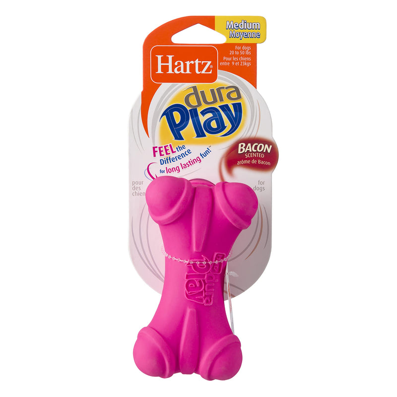[Australia] - Hartz Dura Play Bacon Scented Squeak Bone Dog Toy, Multiple Dog Toy Sizes & Pack Sizes Medium 