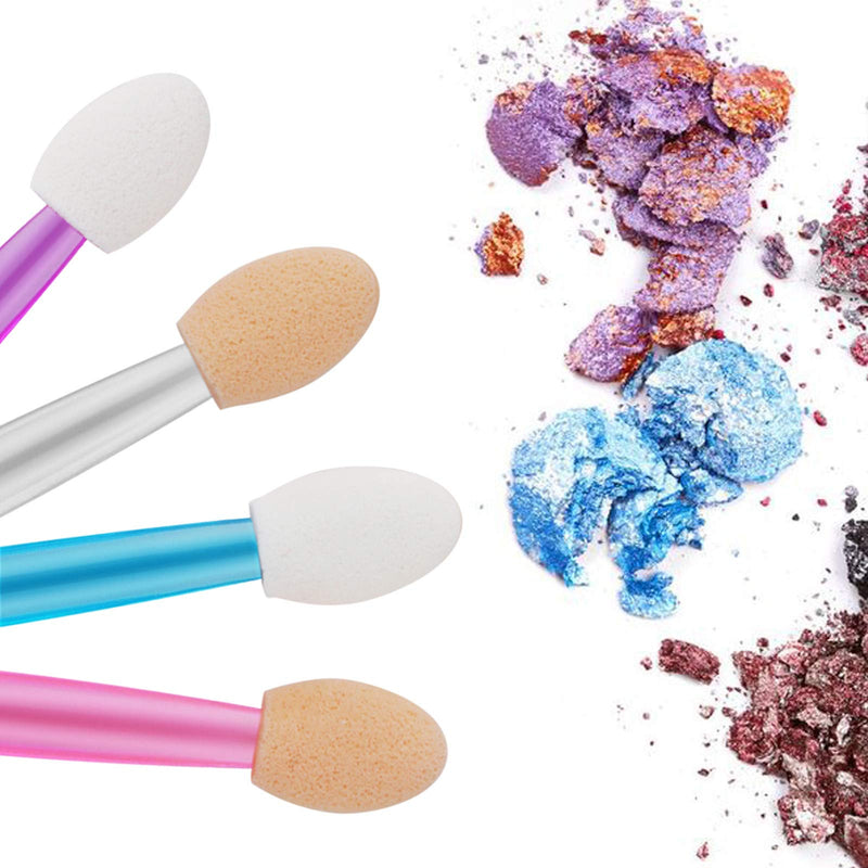 [Australia] - Cuttte 120PCS Disposable Dual Sides Eye Shadow Sponge Applicators with Container, 4 Colors Eyeshadow Brushes Makeup Applicator 