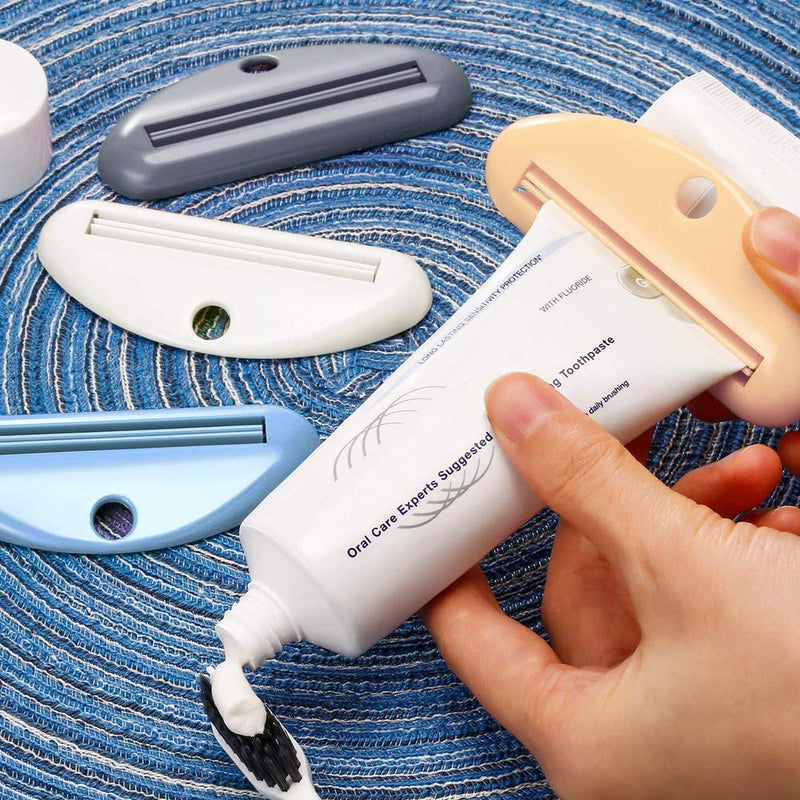 [Australia] - 8 Pcs Tube Toothpaste Squeezer Toothpaste Clips D Shape Cosmetic Cream Tube Squeezer Dispenser Clip for Bathroom (Random Colors) 