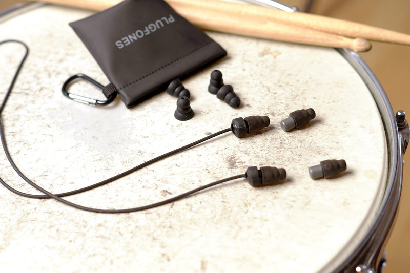 [Australia] - Plugfones Dynamics High Fidelity Earplugs and Full Protection Earplugs 2 Pair Set for Concerts Musicians Shooting and More with Carabiner Pinch case and Removable Comfort Connector Cable 