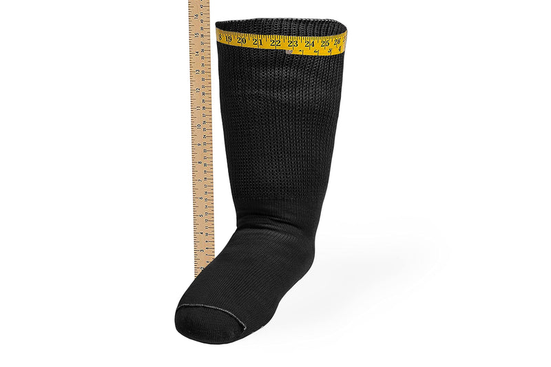 [Australia] - Diabetic Edema Socks - Oversized Anti-Slip Sock Stretches up to 30'' Over Calf for Swollen Feet Black 