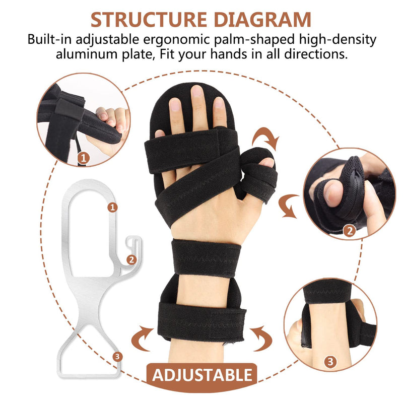[Australia] - Scurnhau Resting Hand Brace, Soft Stroke Hand Splint Night Support for Men and Women, Hand Rest For Arthritis, Tendonitis, Carpel Tunnel Syndrome, Metacarpal Breaks, Flexion Contractures Large 