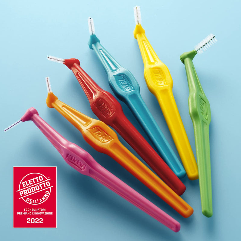[Australia] - TePe Angle Interdental Brushes Mixed Pack / Samples of Every Size / Easy and simple interspace cleaning with long handle and angled neck / 2 x 6 brushes 