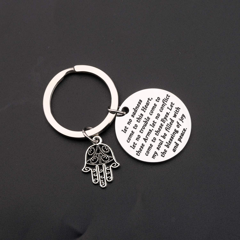 [Australia] - Gzrlyf Hand of Hamsa Keychain Let No Sadness Come to This Heart Hamsa Prayer Gifts 