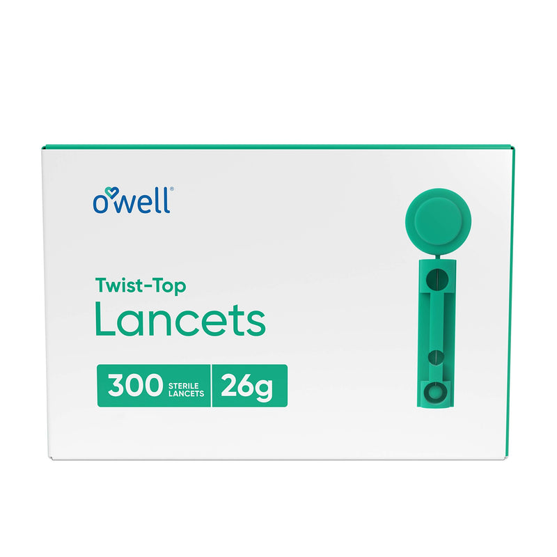 [Australia] - O’Well Twist Top Lancets 26 Gauge, 300 Count | Ultra Thick Needle Lancets for Blood Glucose & Keto Testing | Box of 300 Sterile Lancets 