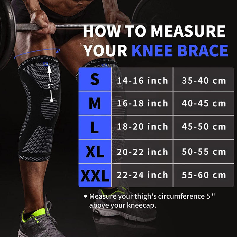 [Australia] - ABYON Professional Knee Braces for Knee Pain (2pack),Knee Compression Sleeve for Meniscus Tear,Arthritis, ACL,ACL,Arthritis,Joint Pain Relief,Sports,Running.Medical Grade Knee Sleeve Support for Men Women Black-gray XX-Large (Pack of 2) 