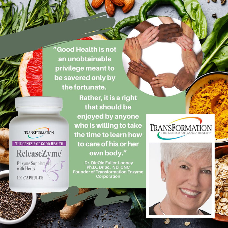 [Australia] - Transformation Enzymes ReleaseZyme, - #1 Practitioner Recommended - Provide's Digestive Support and Encourage Improved Delivery of The Herbal Ingredients - 100 Capsules, 