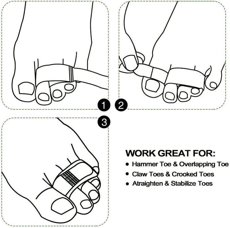 [Australia] - Reppkyh Broken Toe Wraps for Big Toes, 8 Pcs/Pack, Fabric Toe Splint Toe Cushioned Bandages for Help Broken Toes, Straightening Hammertoes, Overlapping Toes, Claw Toes and Broken Toes Color Fabric Toe 