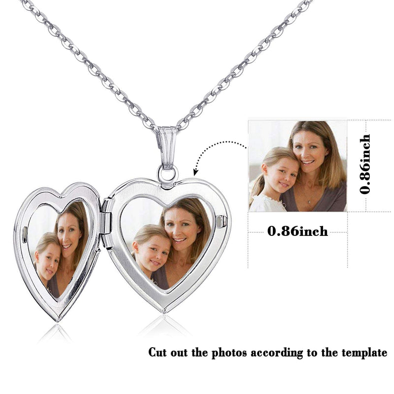 [Australia] - YOUFENG Locket Necklace That Holds Pictures Flower Lockets Necklaces Pendant 18K Gold Plated Gifts for Women Girl Heart Silver locket 