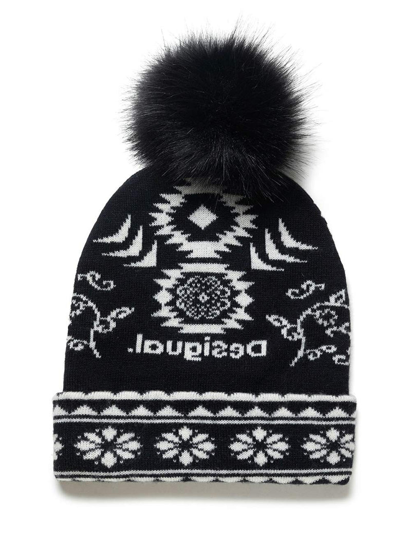 [Australia] - Desigual Women's Hat_Ethnic Reversible Headwrap, Black, U 