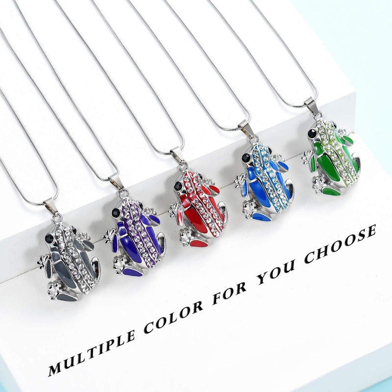 [Australia] - mingkejw Cremation Jewelry Frog Urn Necklace for Ashes Stainlee Steel Urn Necklace Keepsake for Human Ashes Red 