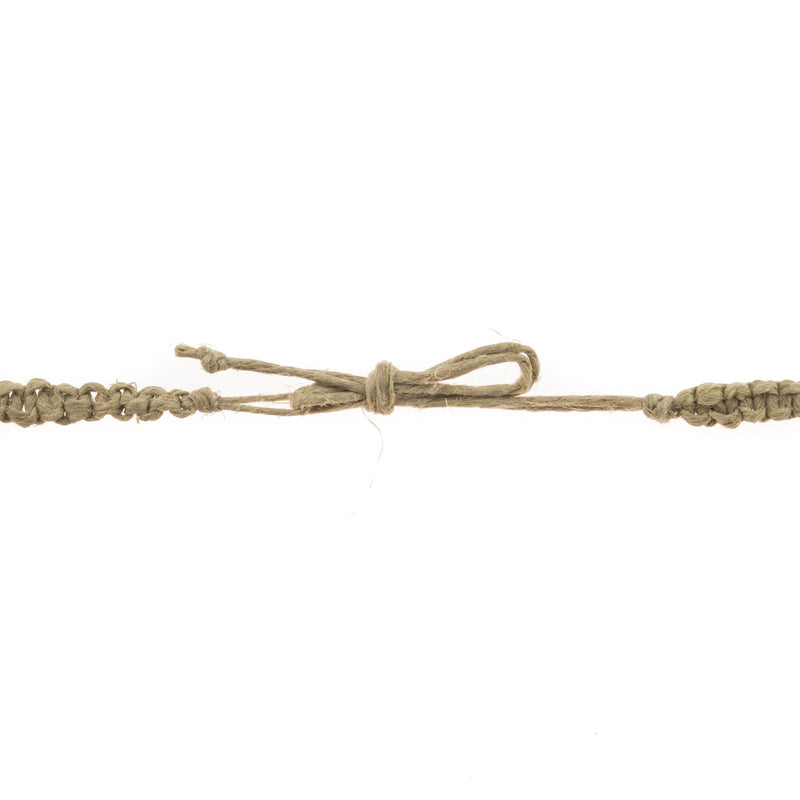 [Australia] - Hemp Anklet Bracelet with Tiger Nassa, Puka Shells and Black Beads 