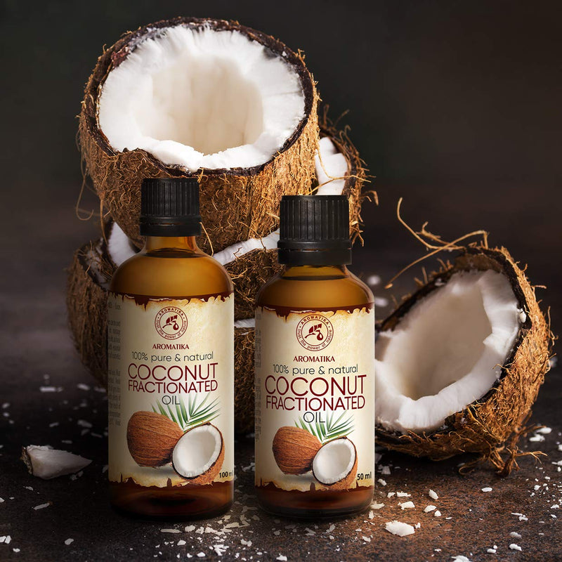 [Australia] - Coconut Oil 50ml - Cocos Nucifera Oil - Germany - 100% Pure & Natural Fractionated Coconut Oils Odourless - Best Benefits for Hair - Skin - Body - used for Massage - Glass Bottle 