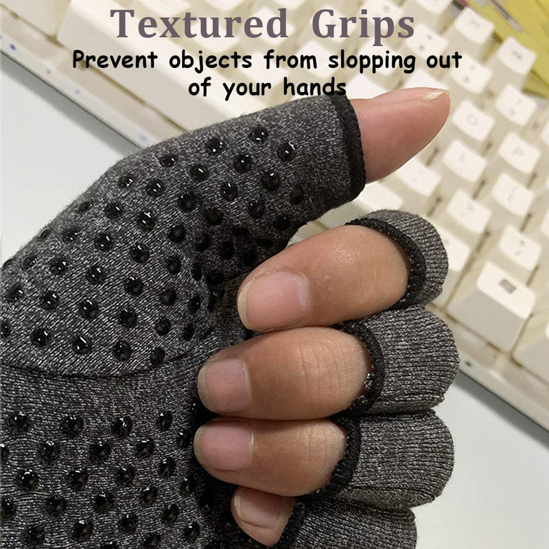 [Australia] - Arthritis Compression Gloves for Men Women Fingerless Arthritis Gloves Small 