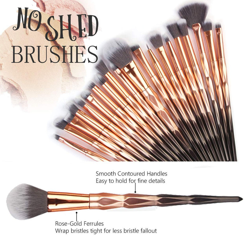 [Australia] - Eye Brush Set, 20 pcs Unicorn Eyeshadow Eyeliner Blending Crease Kit Makeup Brushes Make Up Foundation Eyebrow Eyeliner Blush Cosmetic Concealer Brushes 