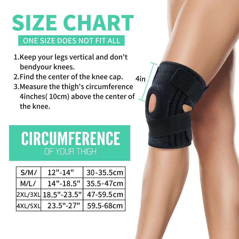 [Australia] - ABYON Adjustable Knee Braces for Knee Pain with Side Stabilizers for Man Women.Effective Relieves Meniscus Tear, ACL,LCL,MCL,Arthritis.Non Slip Adjustable Knee Support for Joint Pain Relief,Injury Recovery Small/Medium (Pack of 1) Black 