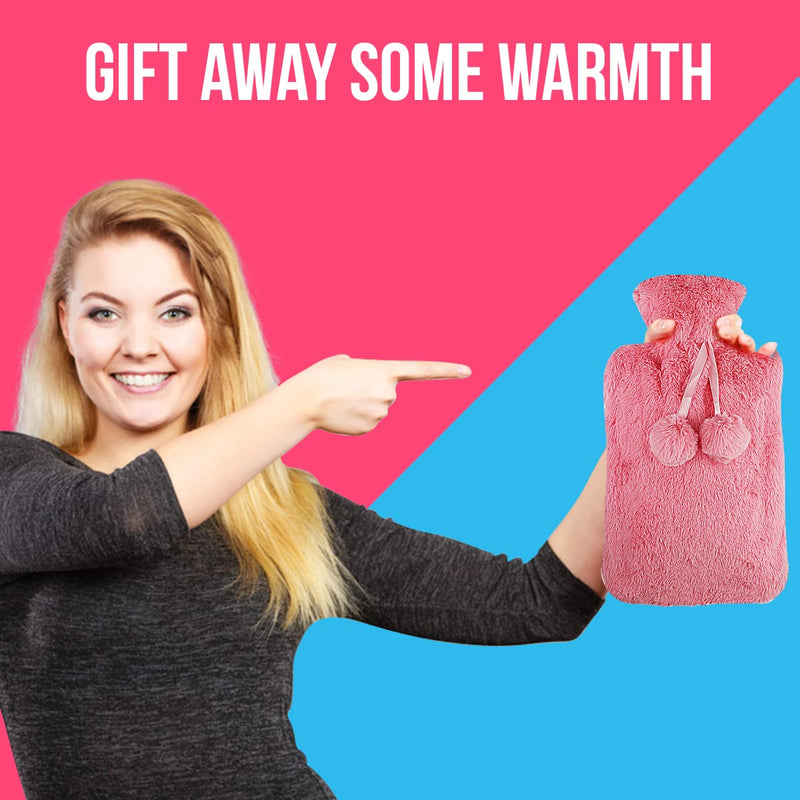 [Australia] - Femplete Hot Water Bottles with Cover UK Large & Small Hot Water Bottle with Cover UK Mini Hot Water Bottle Pouch Waist Hot Water Bag for Kids & Girls Soft Fluffy Furry (2l, 1.0) 2l 