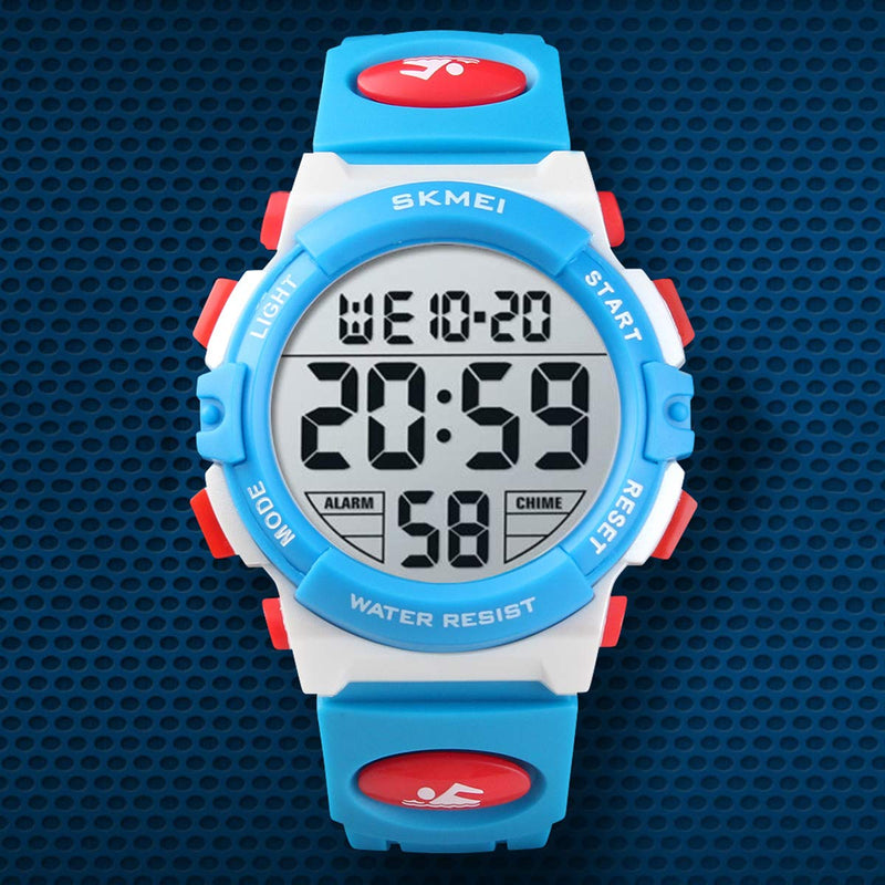 [Australia] - Boys Watch Digital Sports Waterproof Electronic Childrens Kids Watches Alarm Clock 12/24 H Stopwatch Calendar Boy Girl Wristwatch Blue 