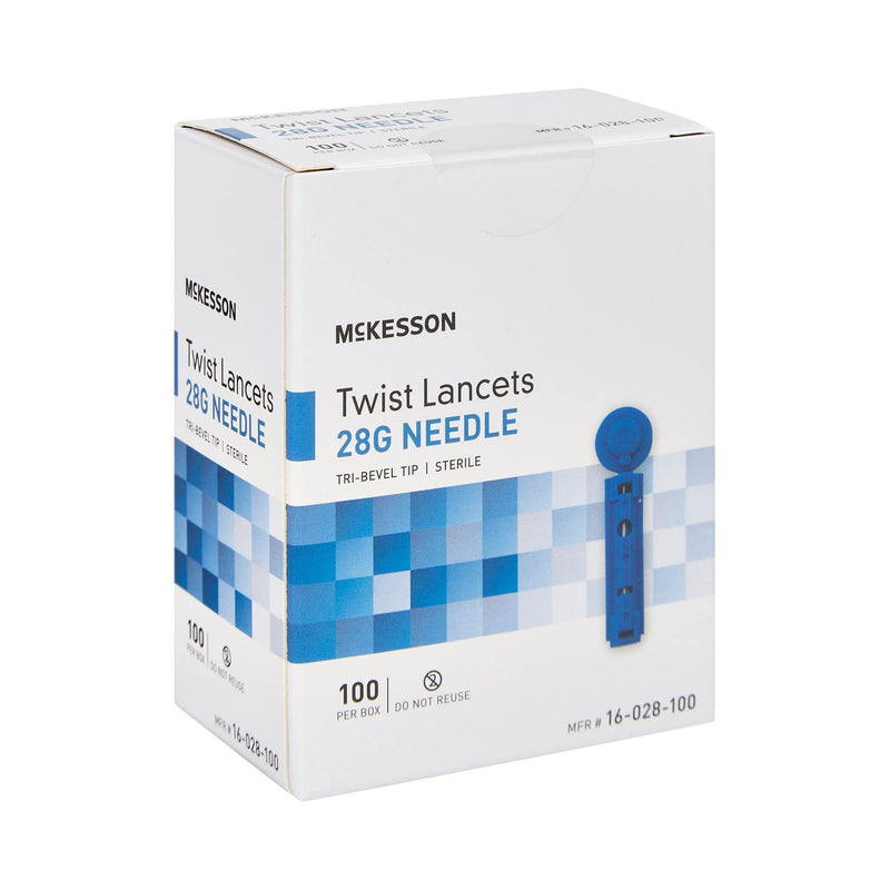[Australia] - McKesson Twist Lancets, Sterile, 28 Gauge Needle, 1.8 mm, 100 Count, 1 Pack 100 ct 