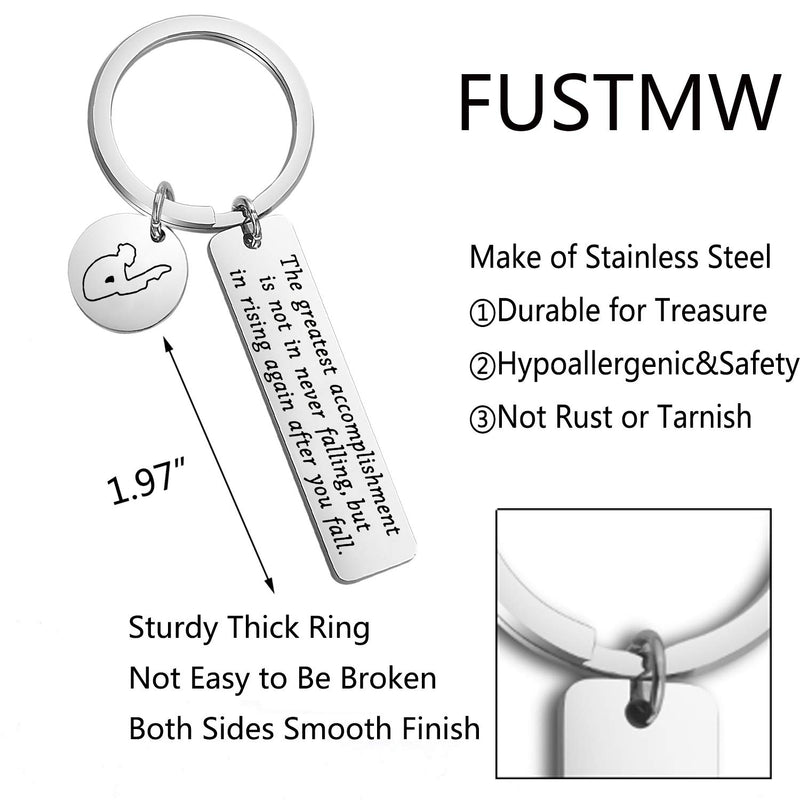 [Australia] - FUSTMW Platform Diving Gifts Keychain Springboard Diving Gifts Diving Swimmer Gifts for Diving Athlete Inspirational Gifts silver 