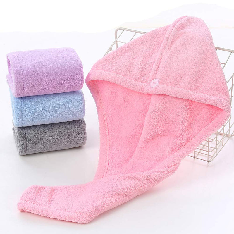 [Australia] - ANswet Microfiber Hair Towel Wrap Hair Drying Towel Shower Bath Hair Cap Super Absorbent Anti-Frizz for Curly Long Wet Hair Gift for Girl 4 pcs(Gentel Color) Gentle 