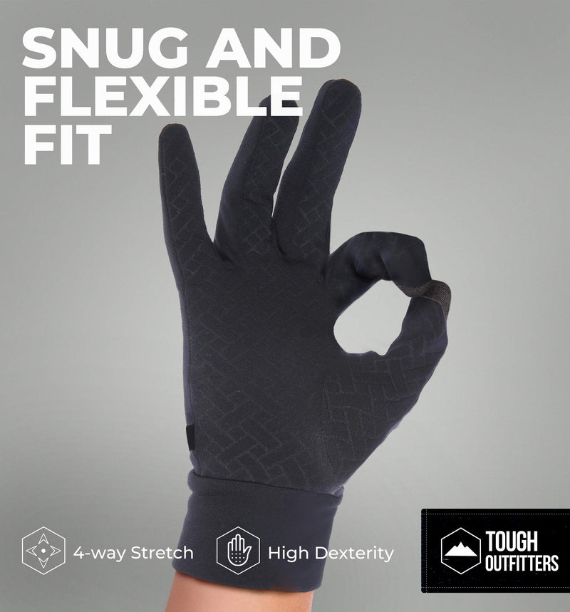 [Australia] - Running Gloves with Touch Screen - Winter Glove Liners for Texting, Cycling - Thin & Lightweight Cold Weather Thermal Gloves X-Small/Small 