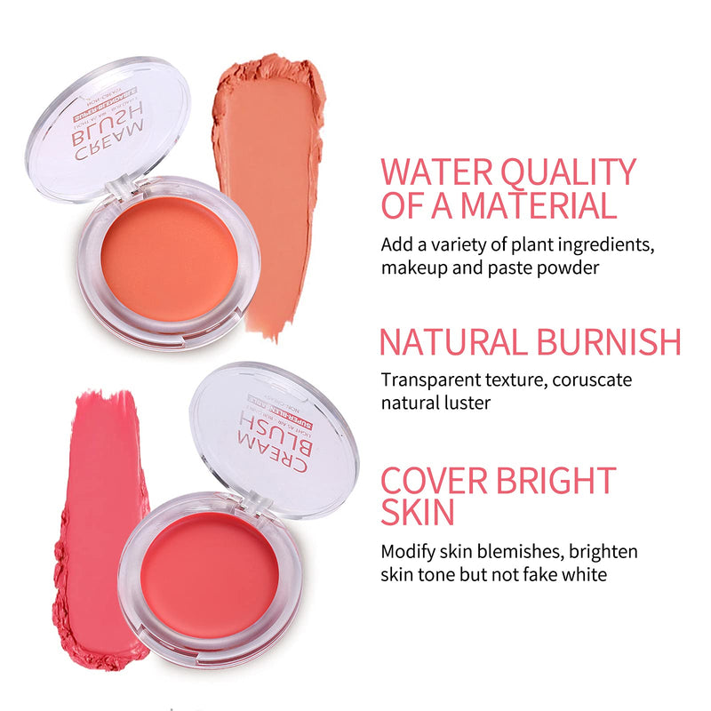 [Australia] - PHOERA Face Cheek Blush Cream Anglicolor Perfect Makeup Cream Blush Cheekcolor, Long-Wear, Matte, Bold, Lightweight, Blends Easily, Contours Cheeks (102#Peach) 102#Peach 