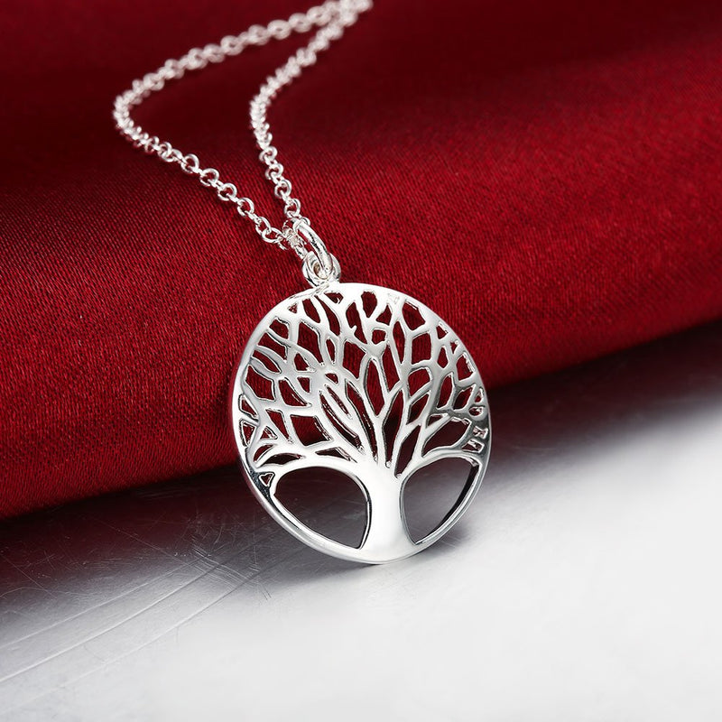 [Australia] - Tree of Life Earrings,Fashion Jewelry Sterling Silver Plated Tree Pendants Drop Dangle Earrings Necklace Set for Women Girls Tree Necklace 