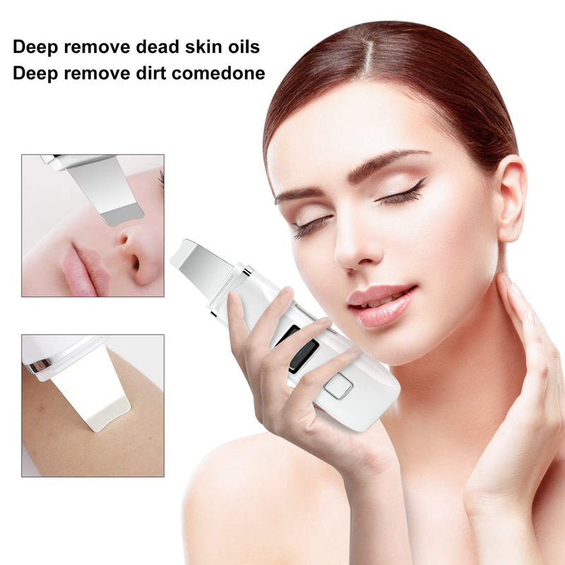 [Australia] - Skin Scrubber Face Spatula, Facial Skin Exfoliator Scraper and Blackhead Remover Pore Cleaner with 5 Modes LED Display, Face Lifting Tool Comedones Extractor for Facial Deep Cleansing. 