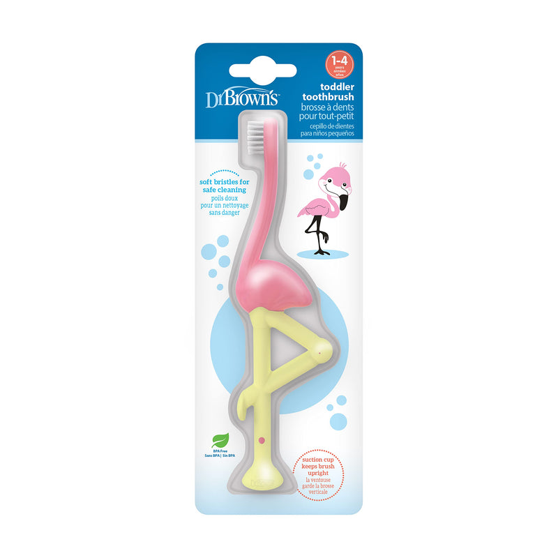 [Australia] - Dr. Brown's Flamingo Toddler Toothbrush, Pink Pink Flamingo 